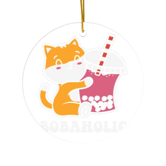 Bubble Milk Boba Tea Tapioca Pearls Lover Funny Ceramic Ornaments