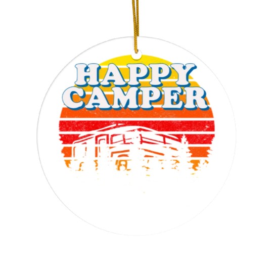 Happy Camper Funny Camping Lover Ceramic Ornaments