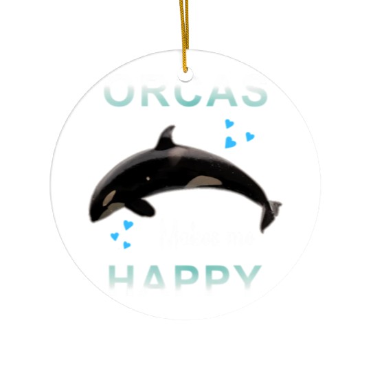 Orcas Make Me Happy Killer Whale Ceramic Ornaments