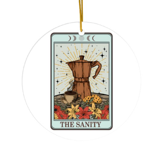 Coffee Tarot Card The Sanity Ceramic Ornaments