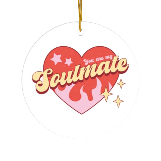 Soulmate heart valentine sublimation trending Ceramic Ornaments