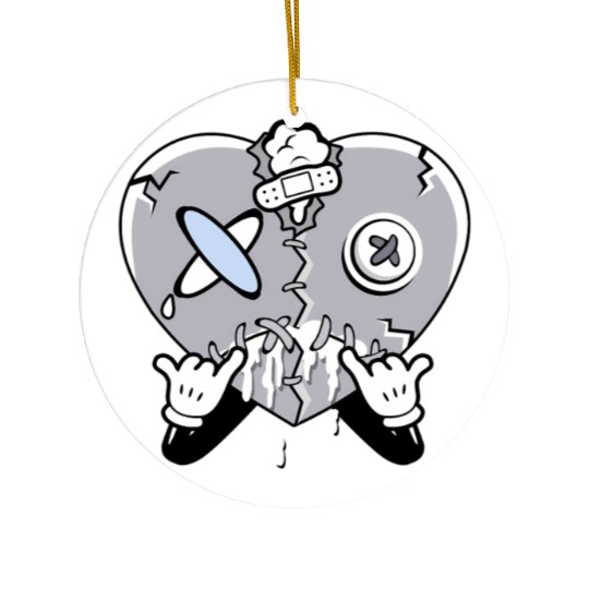 Heart Crying Cement Grey 11S Ceramic Ornaments