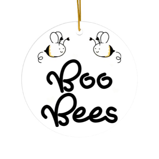 boo bees green Ceramic Ornaments