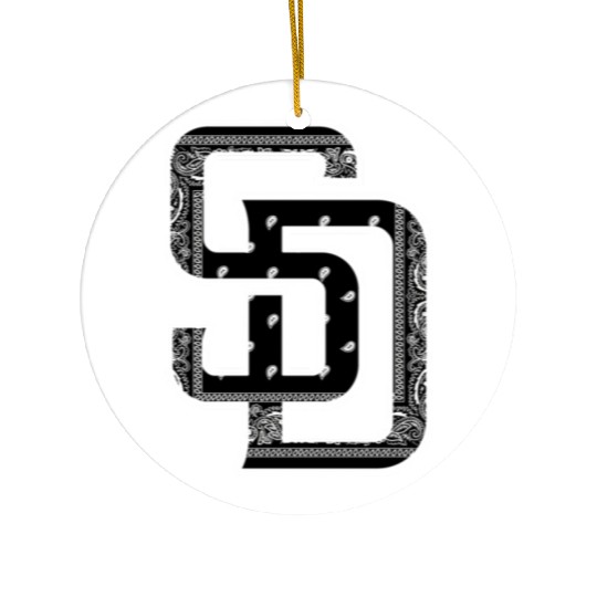 Sd San Diego Black Bandana Ceramic Ornaments