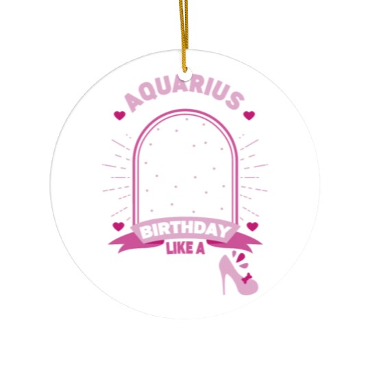 Aquarius Stepping Into Astrology Birth Sign Ceramic Ornaments