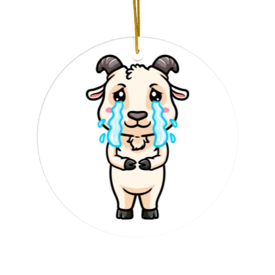 Goat Sad Crying Emoticon Ceramic Ornaments