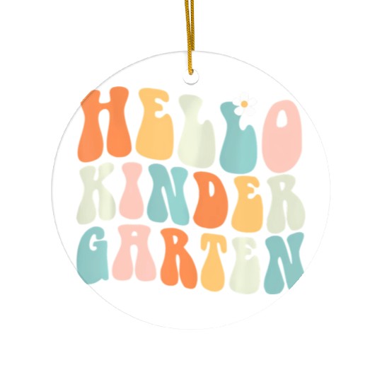 Hello Kindergarten Teacher Team Back To School Ceramic Ornaments