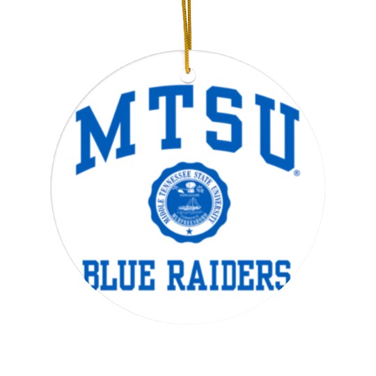 Middle Tennessee State Blue Raiders Seal Logo Ceramic Ornaments