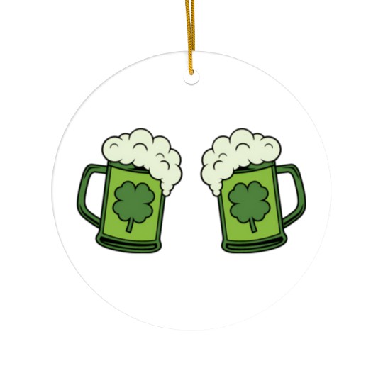 Drinking Green Beer Boobs Shamrock Irish Patric Ceramic Ornaments
