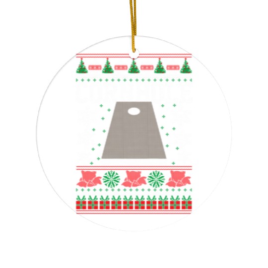 Cornhole Ugly Happy Ceramic Ornaments