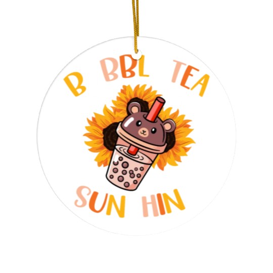 Bubble Tea And Sunshine Boba Tea Drinker Ceramic Ornaments