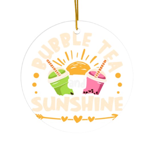 Bubble Tea And Sunshine Boba Tea Drinker Ceramic Ornaments