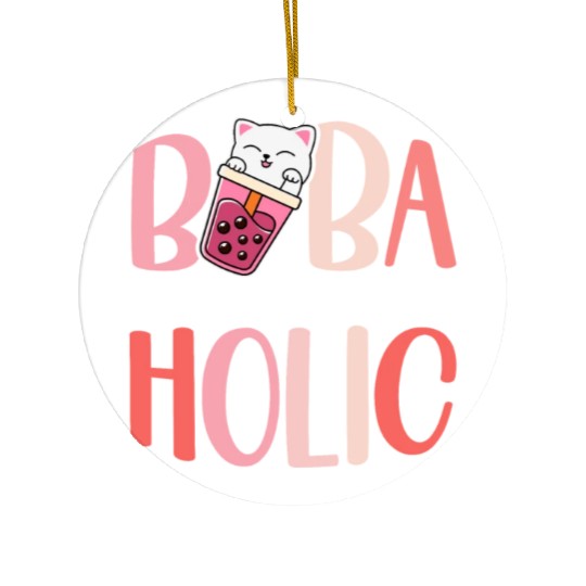 Bobaholic Bubble Tea Lover Boba Tea Drinker Korean Ceramic Ornaments