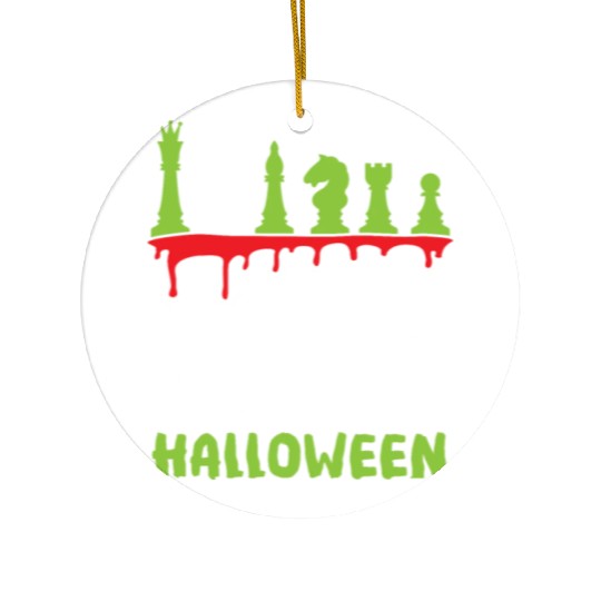 Chess Halloween Trick Or Treat Chess Board Game Ceramic Ornaments
