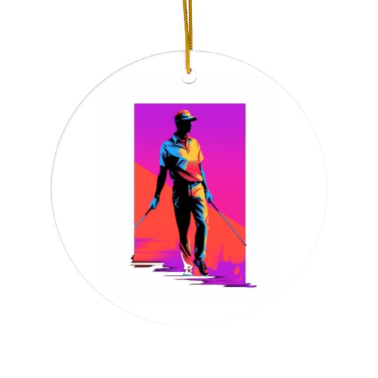 Golfer Golf Player Golfing 80s 90s Retro Ceramic Ornaments