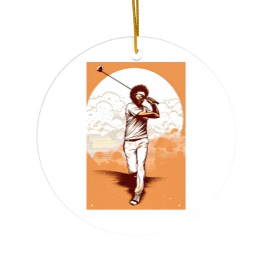 Golfer Afro Man Golf Player African American Ceramic Ornaments