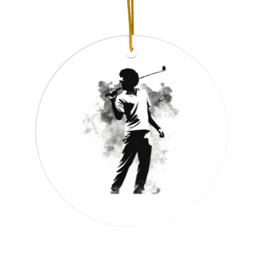 Golfer Afro Man Golf Player African American Ceramic Ornaments