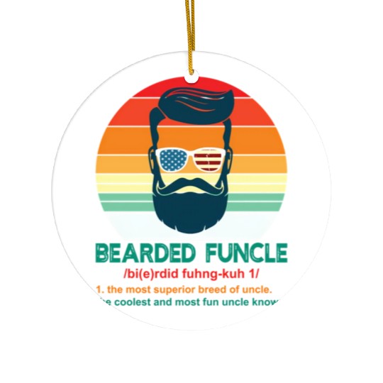 Bearded Funcle Definition Uncle Ceramic Ornaments