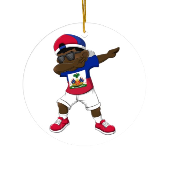 Dabbing Haitian Haiti Flag Dab Dance Ceramic Ornaments