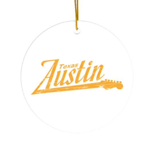 Austin Texas Guitar Neck Ceramic Ornaments