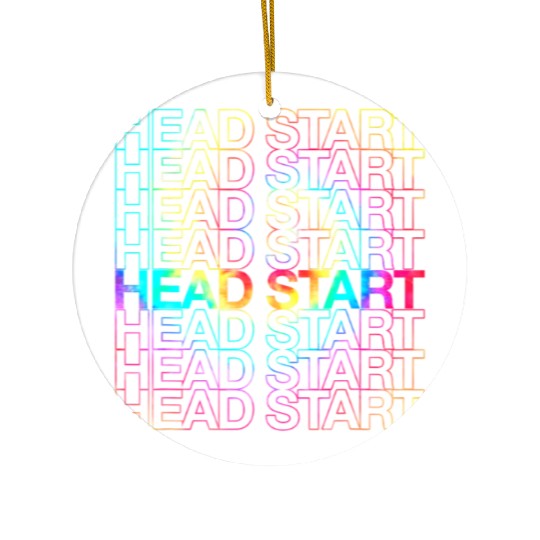 Rainbow Tie Dye Head Start Team Back To School Ceramic Ornaments