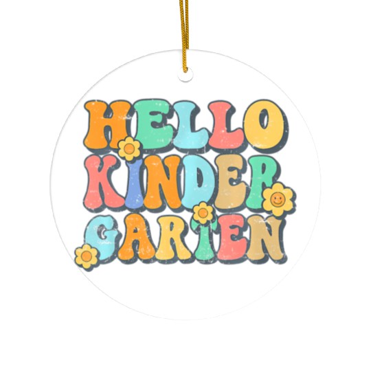 Hello Kindergarten Teacher Team Back To School Ceramic Ornaments