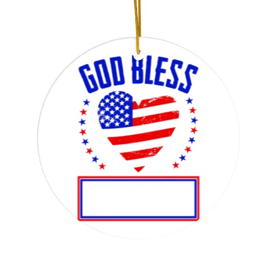 God Bless America Independence Day USA Patriot Ceramic Ornaments