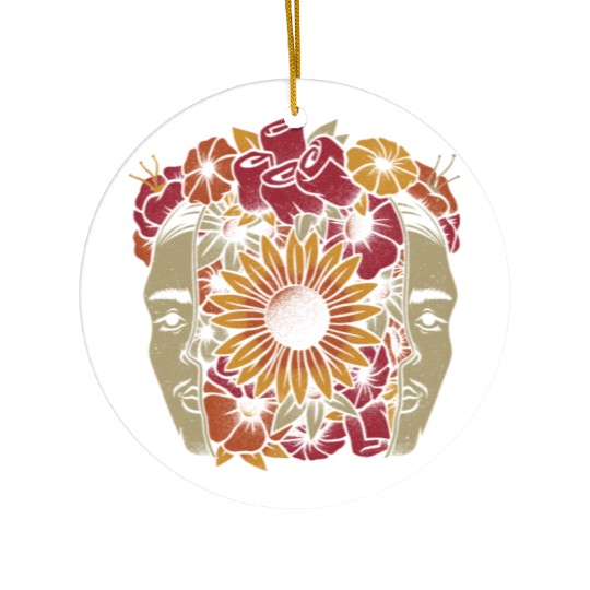 Frida Kahlo Head Flowers Ceramic Ornaments