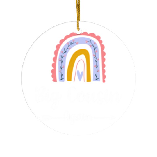 Soon To Be Big Cousin Again Rainbow Pregnancy Ceramic Ornaments