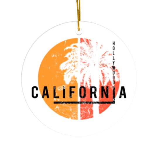 Hollywood California Cool Native Palm Tree Ceramic Ornaments