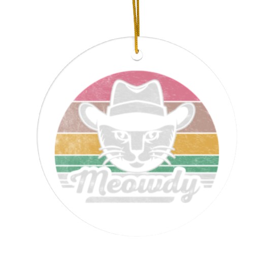 Mashup Between Meow And Howdy Cat Meme Cat Ceramic Ornaments