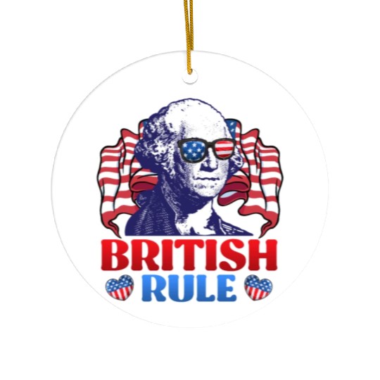 Too cool for British rule George Washington Ceramic Ornaments