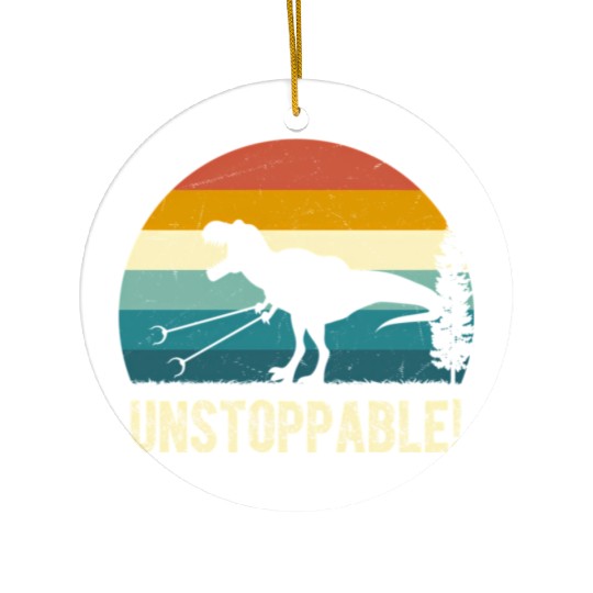 Now I'M Unstoppable Dinosaur Ceramic Ornaments