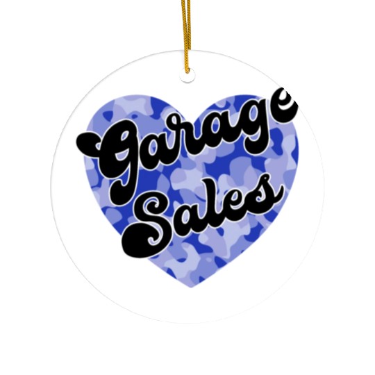 Garage Sales blue camo heart Ceramic Ornaments