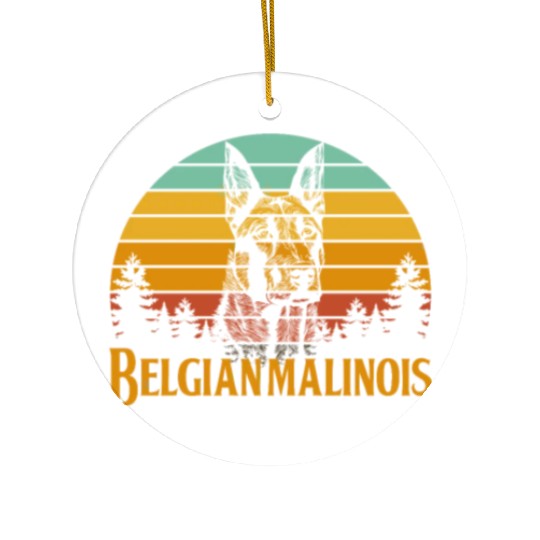 Belgian Malinois Retro Vintage Ceramic Ornaments