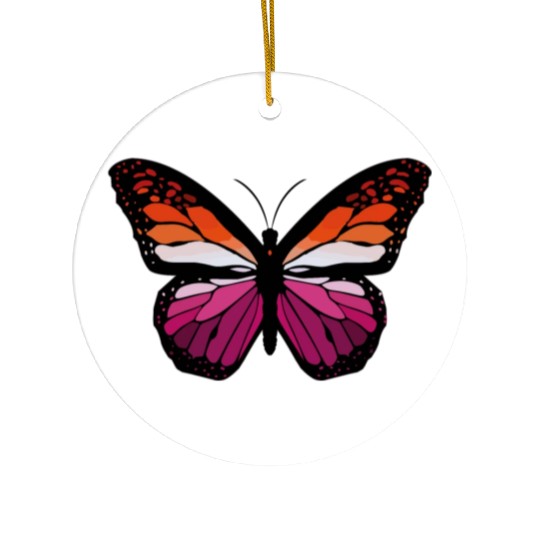 Lesbian Monarch Butterfly Sticker Ceramic Ornaments