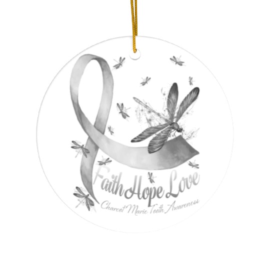 Faith Hope Love Charcot Marie Tooth Awareness Ceramic Ornaments