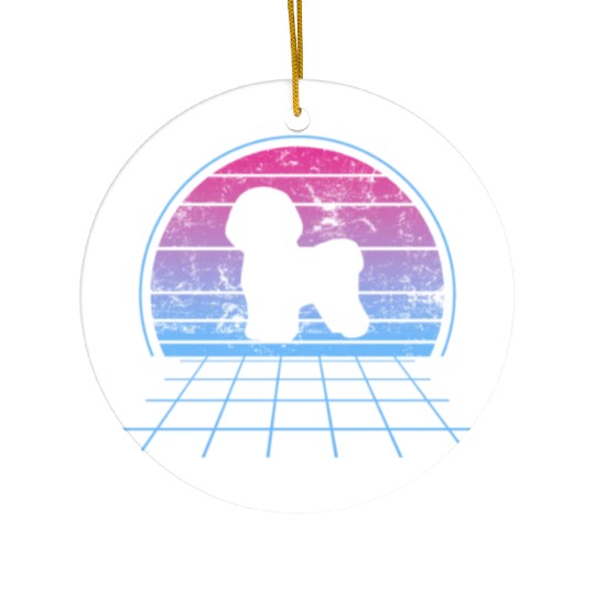 Bichon Frise Silhouette Retro Vintage Ceramic Ornaments