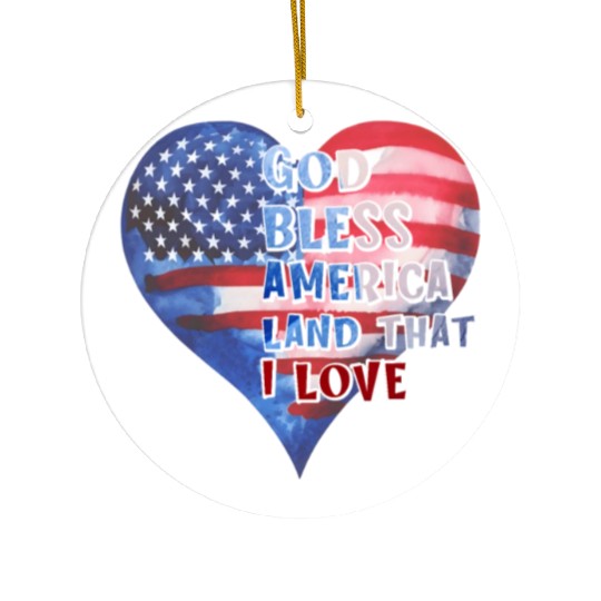 God bless America Land that I love Ceramic Ornaments