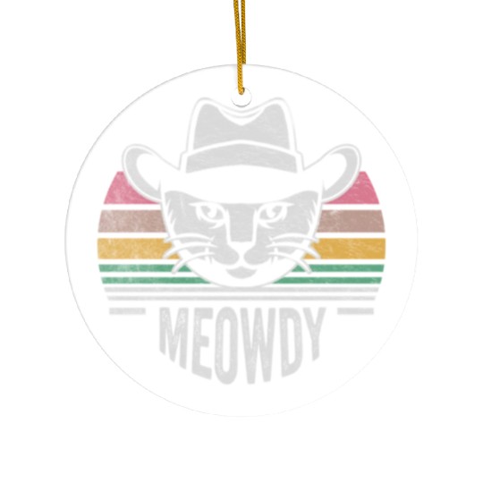 Mashup Between Meow And Howdy Cat Meme Cat Ceramic Ornaments