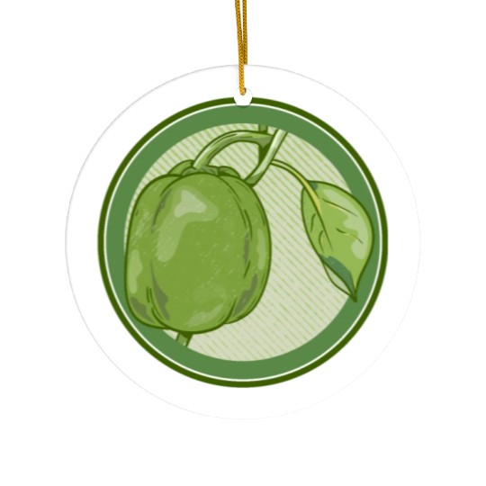 Green Bell Pepper Ceramic Ornaments