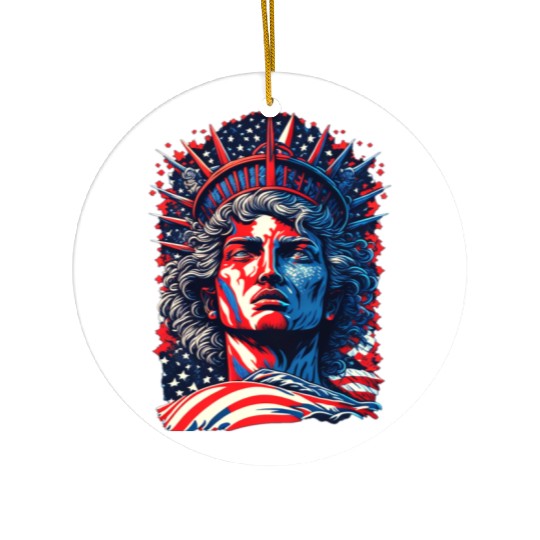 Statue of Liberty Face USA Ceramic Ornaments