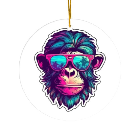 Miami Sunglass Monkey - Embrace the Sun Ceramic Ornaments