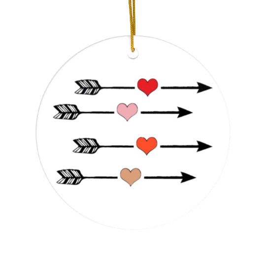 Valentine s Day Cupid Arrow Hearts Ceramic Ornaments