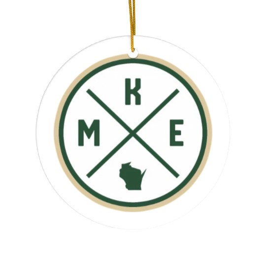 Milwaukee Circle Patch Green Ceramic Ornaments
