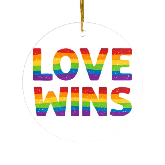 Love Wins Lesbian Gay Pride Lgbt Ceramic Ornaments