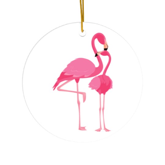 Flamingo with Child Ceramic Ornaments