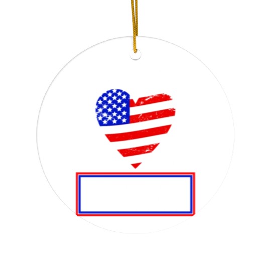 God Bless America Independence Day USA Patriot Ceramic Ornaments