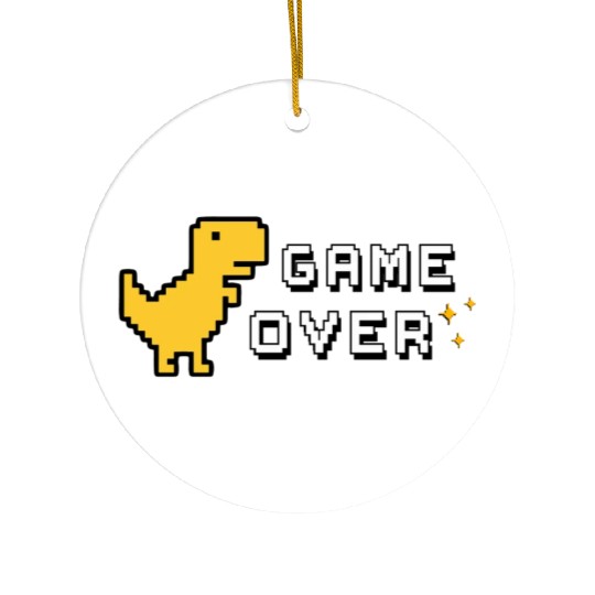 Game Over Amarillo Ceramic Ornaments