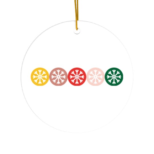 Merry Christmas Colorful Snowflakes Ceramic Ornaments